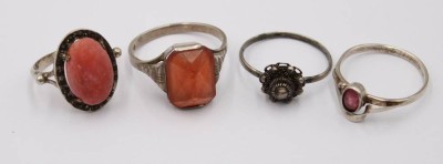 Auktion 370<br>4 Silberringe in schlechter Erhaltung, 10,3 Gramm  [1]