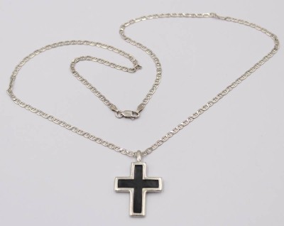 Auktion 370<br>Halskette mit Kreuz Anhänger, 925er Silber, L. 56cm, 11,5 Gramm [1]