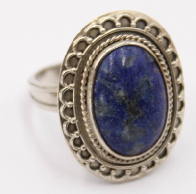 Auktion 370<br>Silberring mit Lapis, 900er Silber, RG. 56, 6,5 Gramm [1]