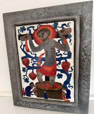 Auktion 370<br>Egino Weinert (1920-2012) wohl, Emaille-Bild mit Metallrahmen, RG 42x33 cm [1]