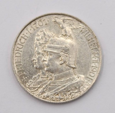 Auktion 370<br>Zwei Mark 1901 - Friedrich I u. Wilhelm II 1901, Silber, 11,1 Gramm [1]