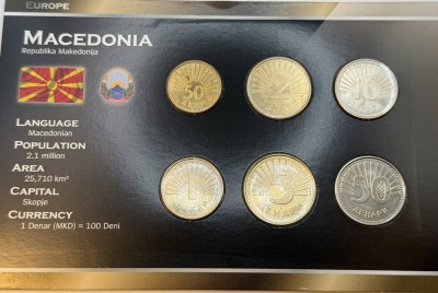 Auktion 370<br>Kursmünzensatz Mazedonien, mit Zertifikat, limitiert [1]