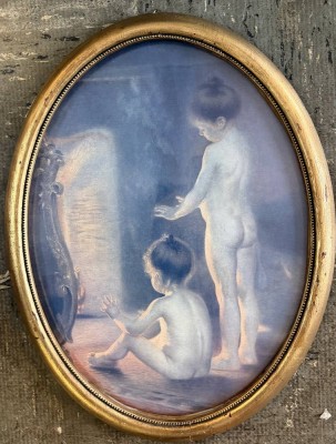 Auktion 370<br>oval gerahmter Kunstdruck 