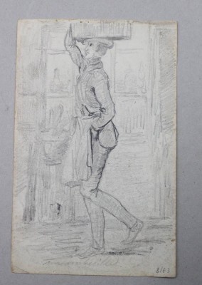 Auktion 370<br>2x Zeichnungen auf einem Blatt, wohl um 1900, signiert Turcatty ?, ungerahmt, BG 19 x 12cm [1]