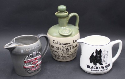 Auktion 370<br>2x Barkrüge mit Whisky Werbung, 1 Flasche Tullamore Dew [1]