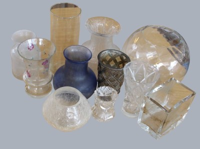 Auktion 370<br>11 div. Glasvasen, von 8 bis 24 cm [1]