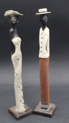 Auktion 370<br>2 Figuren, afrikan. Paar, Holz, H-30 cm [1]