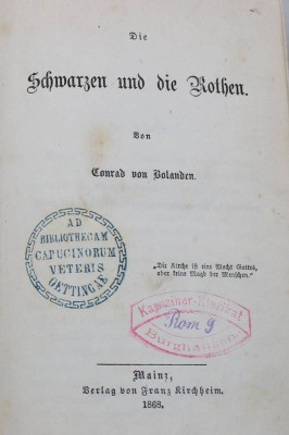 Auktion 370<br>Die Schwarzen und die Rothen, 1868, Conrad von Bolanden [1]