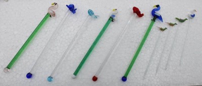 Auktion 370<br>kl. Sammlung von Glas-Rührstäben, 10 Stück, ca. L-14cm [1]