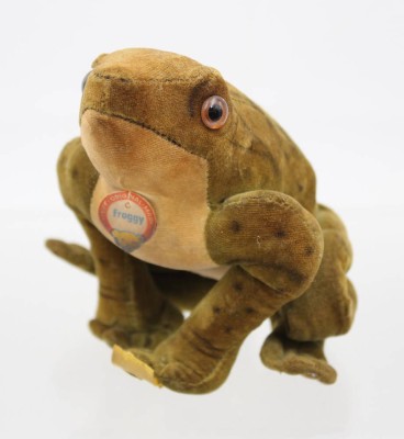 Auktion 370<br>Steiff Froggy, kompl., älter, ca. H-10,5cm [1]