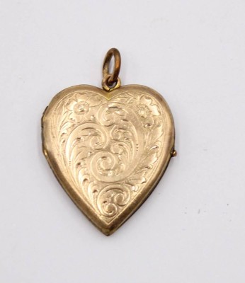 Auktion 370<br>Herzmedaillon um 1900, wohl Doublé, ca. L-2cm [1]