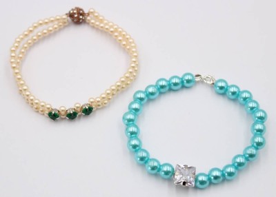 Auktion 370<br>2x Modeschmuck-Perlarmbänder, ca. L-19cm [1]