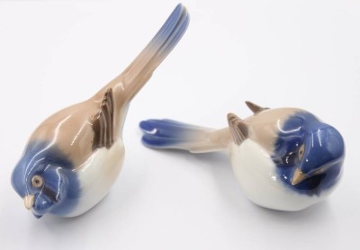 Auktion 370<br>Zwei Meisen, Optimist und Pessimist, Entw. Jens Peter Dahl-Jensen für Bing und Gröndahl, 20. Jhd. ca. L-13cm [1]
