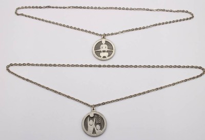Auktion 370<br>2x Zinn-Anhänger an versilberten Ketten, Jorgen Jensen, Nr. 243 u. 250 [1]