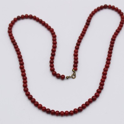 Auktion 370<br>Halskette, rote Steine ?, ca. L-64cm [1]