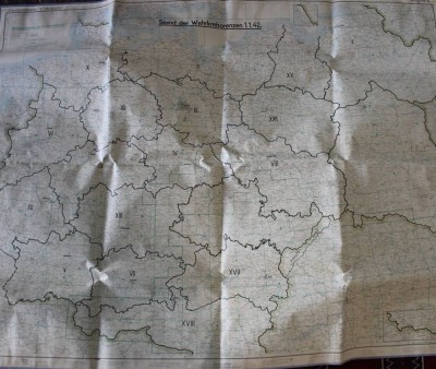 Auktion 370<br>gr. Karte, Wehrkreisgrenzen des Deutschen Reiches zum 1. Januar 1942 [1]