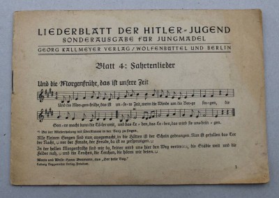 Auktion 370<br>Liederblatt der Hitler-Jugend, 3. Reich [1]