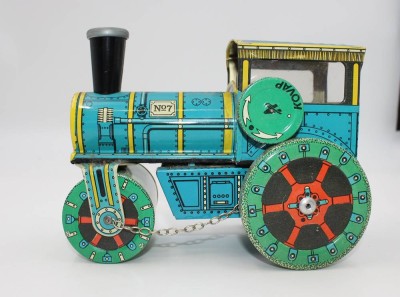 Auktion 370<br>Blech-Walze, Kovap, Schüsselwerk, Funktion nicht geprüft, H-13,5cm L-17,5cm. [1]