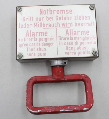 Auktion 370<br>Zug-Notbremse, älter, ca. 19 x 12,5cm [1]
