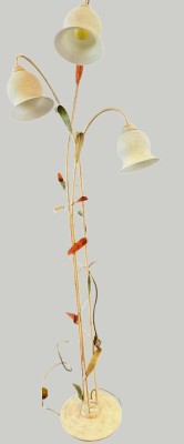 Auktion 370<br>Stehlampe aus Metall mit Blättern, 3-flammig, H-170 cm [1]