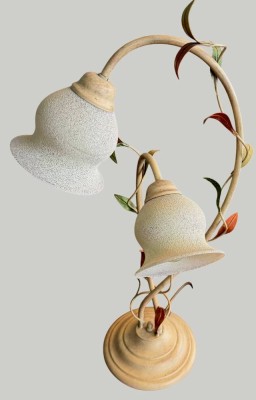 Auktion 370<br>Tischlampe aus Metall mit Blättern, 2-flammig,H-57 cm [1]