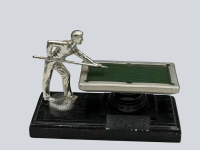 Auktion 370<br>Billardspieler mit Billardtisch, Metall, H-13 cm, 18x8 cm [1]