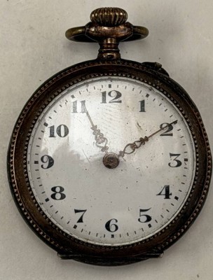 Auktion 370<br>mechan. Damen Taschenuhr  in Silbergehäuse-800-, Werk steht, D-3 cm [1]