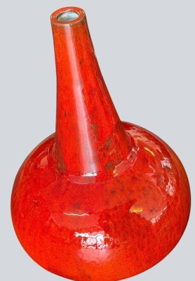 Auktion 370<br>Kunstkeramikvase, rot, Bücking-Börnsen, Werkstattmarke, H-22 cm [1]