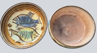 Auktion 370<br>2 kl. Schalen Bücking-Börnsen, 1x dat. 1985, 1x Fische, D-11 und 9 cm [1]