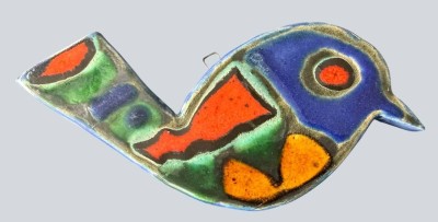 Auktion 370<br>kl. Fayence Vogel, Bücking Börnsen, L-15,5 cm [1]