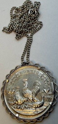 Auktion 371<br>Silberkette mit Medaillen-Anhänger, Silber-835-, dat. 1890 