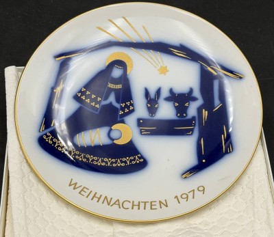 Auktion 371<br>Weihnachtsteller KPM Berlin  1979 , in OVP, D-19,5 cm, limitierte Auflage [1]