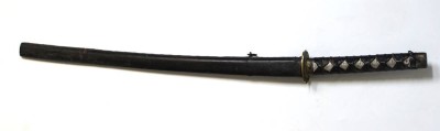 Auktion 371<br>Katana, älter, Rochenhautgriff,  alter ?, Altersspuren, L-97,5cm [1]