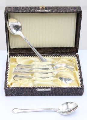 Auktion 371<br>6x Kaffeelöffel, gemarkt, Tallin, UDSSR, versilbert, ca. L-14,3cm, in Kasten [1]