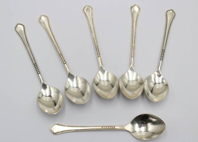 Auktion 371<br>6x Teelöffel, gemarkt, Tallin, UDSSR, versilbert, ca. L-12cm [1]