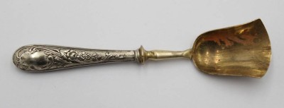 Auktion 371<br>antike Zuckerschaufel, Alpacca-Griff, ca. L-13,2cm [1]