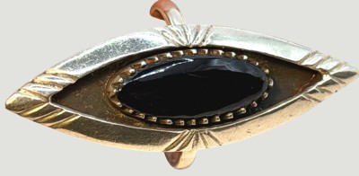 Auktion 371<br>Silberring-925- mit Onyx Schiffchen, L-4,5 cm, RG 55 , 7,3 gr. [1]