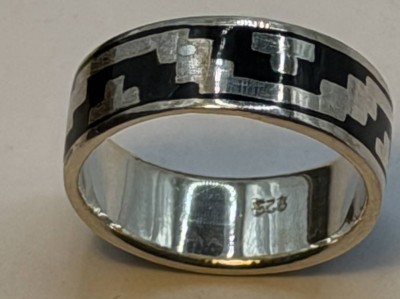 Auktion 371<br>Silber-925- Ring, tw. geschwärzt, 4,65 gr, RG 56 [1]