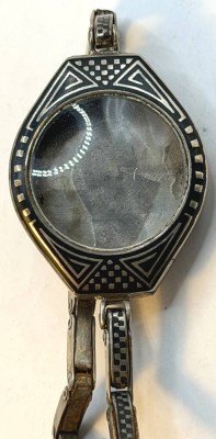Auktion 371<br>Jugendstil-Silbergehäuse einer DAU, S-800-, Niello Technik, 10,28 gr [1]