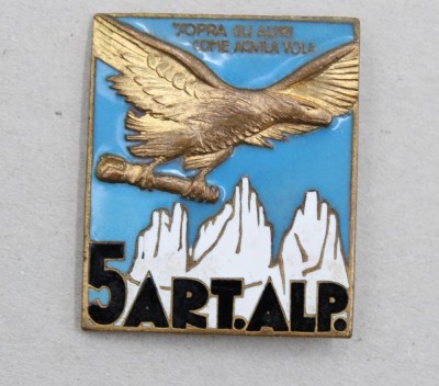 Auktion 371<br>Abzeichen des 5. Gebirgsartillerieregiments, 2. WK, ca. 3 x 4cm [1]