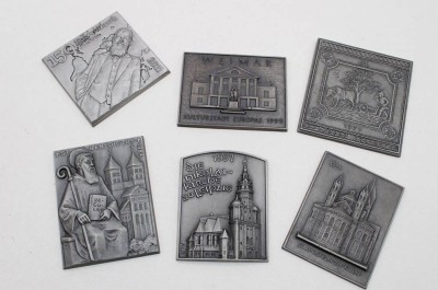 Auktion 371<br>6x Buderus-Jahresplaketten, Gusseisen, je ca. H-12cm [1]