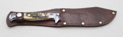 Auktion 371<br>Jagdmesser, Kopromed, Lederscheide, guter Zustand, L-25,5cm [1]