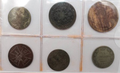 Auktion 371<br>6x div. Kleinmünzen Osteuropa, ab 1840, Polen, Russland etc. [1]