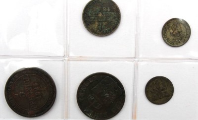 Auktion 371<br>5x div. Kleinmünzen, Alt-Deutschland, ab ca. 1860, Preußen, Hamburg, Sachsen u. Bayern [1]
