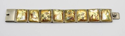 Auktion 371<br>persisches Armband mit handbemalten Perlmuttpaneelen, stark berieben, ca. L-20,5cm [1]