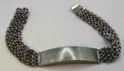 Auktion 371<br>massives Silber-925- Herren-Identitäts-Armband, ohne Gravur, L-20 cm, 44 gr. [1]