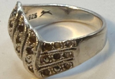Auktion 371<br>Silberring-925- mit Markasiten, Grossteil fehlt, 5,06 gr [1]