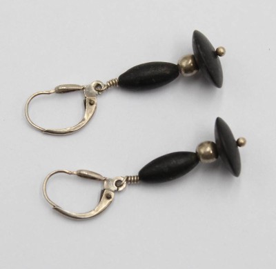 Auktion 371<br>Paar Ohrhänger, 925er mit Onyx, ca. L-4cm [1]