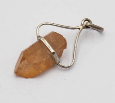 Auktion 371<br>Anhänger, Mandarinen-Quarz, 925er Silber, ca. 5gr., L-4,5cm [1]