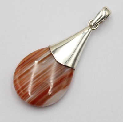 Auktion 371<br>925er Silber-Anhänger, Achat, zus. 9,1gr., L-5,5cm [1]